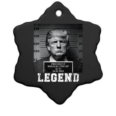 Trump 2024 Mugshot President Legend Ceramic Star Ornament