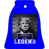 Trump 2024 Mugshot President Legend Ceramic Bell Ornament