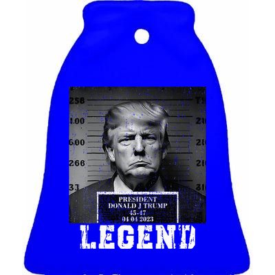 Trump 2024 Mugshot President Legend Ceramic Bell Ornament