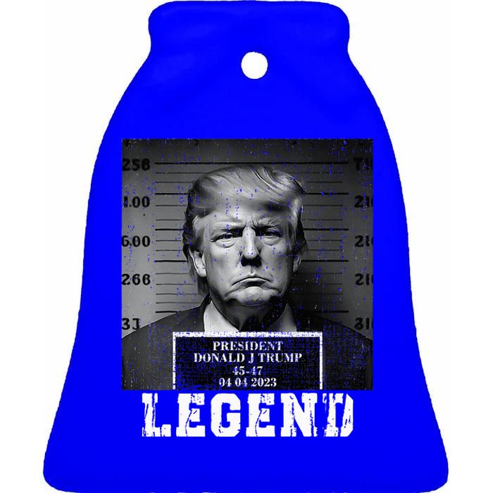 Trump 2024 Mugshot President Legend Ceramic Bell Ornament