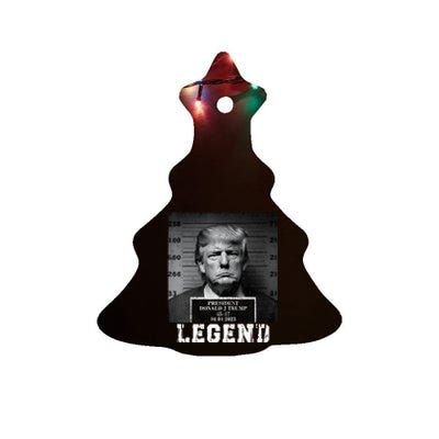 Trump 2024 Mugshot President Legend Ceramic Tree Ornament