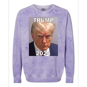 Trump 2024 Mugshot Colorblast Crewneck Sweatshirt