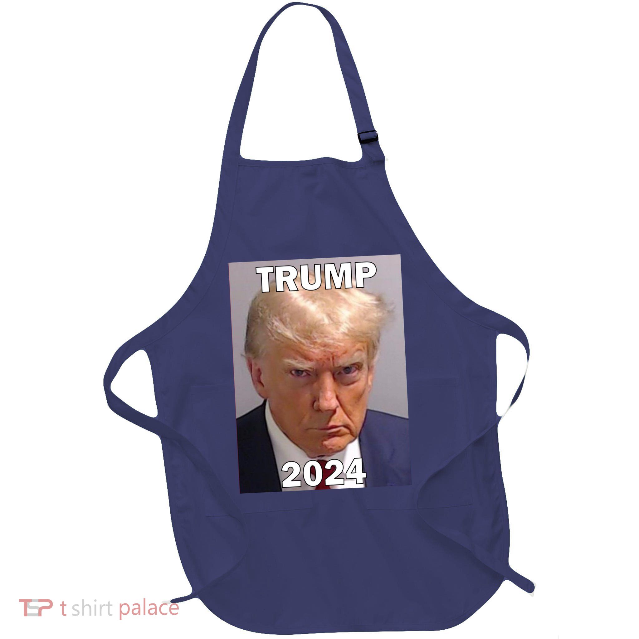 Trump 2024 Mugshot Full-Length Apron With Pockets
