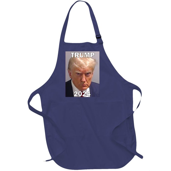 Trump 2024 Mugshot Full-Length Apron With Pockets