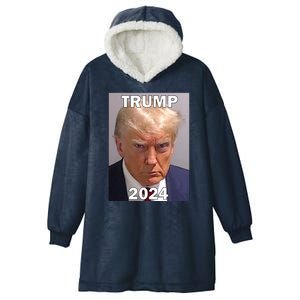 Trump 2024 Mugshot Hooded Wearable Blanket