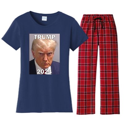 Trump 2024 Mugshot Women's Flannel Pajama Set