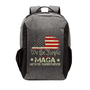 Trump 2024 Maga Never Surrender Us American Flag Vector Backpack