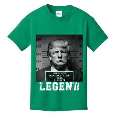 Trump 2024 Mugshot President Legend Kids T-Shirt