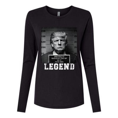 Trump 2024 Mugshot President Legend Womens Cotton Relaxed Long Sleeve T-Shirt