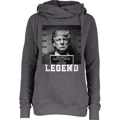 Trump 2024 Mugshot President Legend Womens Funnel Neck Pullover Hood