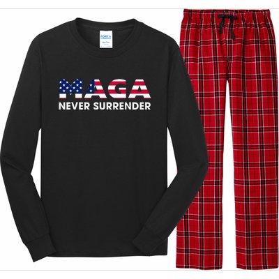 Trump 2024 Maga Never Surrender Long Sleeve Pajama Set