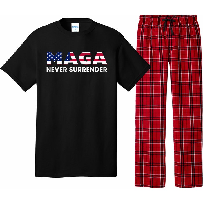 Trump 2024 Maga Never Surrender Pajama Set