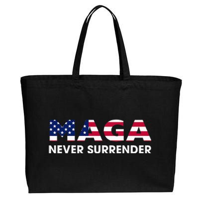 Trump 2024 Maga Never Surrender Cotton Canvas Jumbo Tote