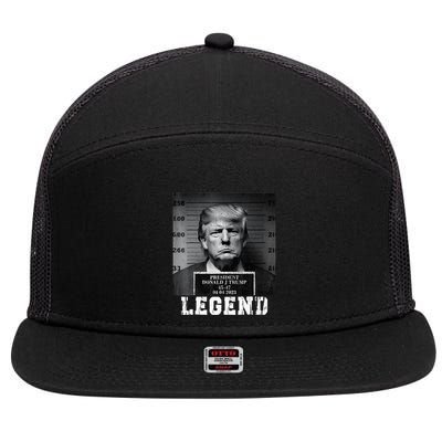 Trump 2024 Mugshot President Legend 7 Panel Mesh Trucker Snapback Hat