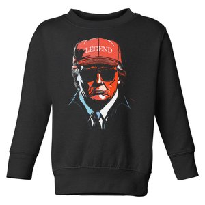 Trump 2024 Mugshot President Legend Toddler Sweatshirt