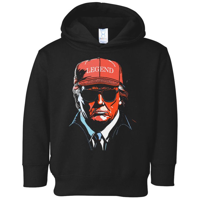 Trump 2024 Mugshot President Legend Toddler Hoodie