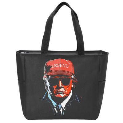 Trump 2024 Mugshot President Legend Zip Tote Bag