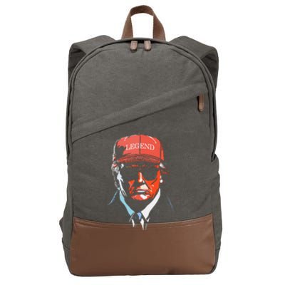 Trump 2024 Mugshot President Legend Cotton Canvas Backpack