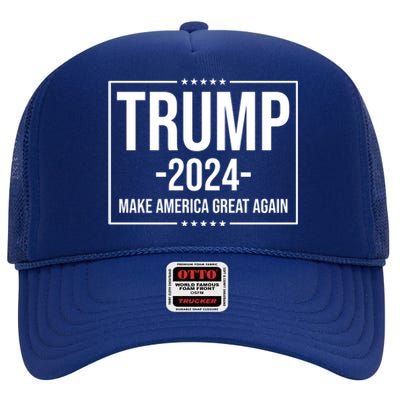 Trump 2024 Make America Great Again High Crown Mesh Back Trucker Hat