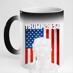 Trump 2024 Merica America Flag 4th Of July Support Trump Cute Gift 11oz Black Color Changing Mug