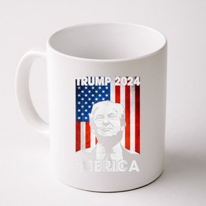 Trump 2024 Merica America Flag 4th Of July Support Trump Cute Gift Coffee Mug