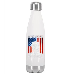 Trump 2024 Merica America Flag 4th Of July Support Trump Cute Gift Stainless Steel Insulated Water Bottle