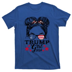 Trump 2024 Messy Bun American Flag Trump 2024 Gift T-Shirt