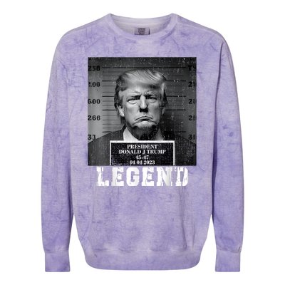 Trump 2024 Mugshot President Legend Colorblast Crewneck Sweatshirt