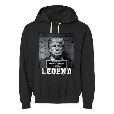 Trump 2024 Mugshot President Legend Garment-Dyed Fleece Hoodie