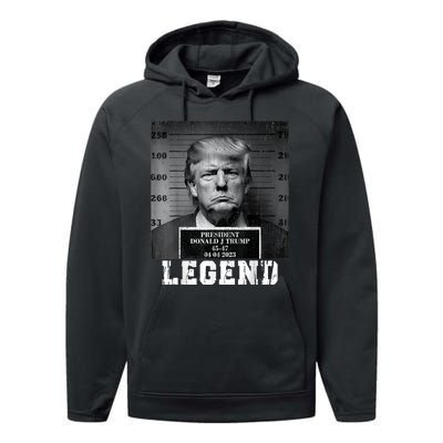 Trump 2024 Mugshot President Legend Performance Fleece Hoodie