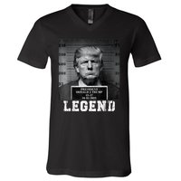 Trump 2024 Mugshot President Legend V-Neck T-Shirt