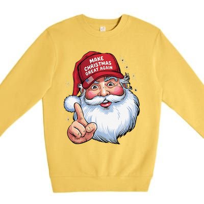 Trump 2024 Make Christmas Great Again Funny Santa Premium Crewneck Sweatshirt