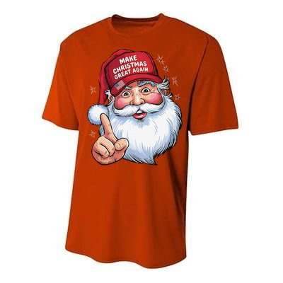 Trump 2024 Make Christmas Great Again Funny Santa Performance Sprint T-Shirt