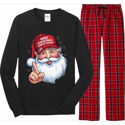 Trump 2024 Make Christmas Great Again Funny Santa Long Sleeve Pajama Set