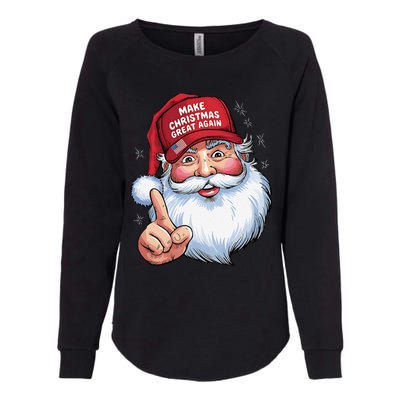 Trump 2024 Make Christmas Great Again Funny Santa Womens California Wash Sweatshirt