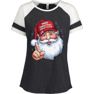 Trump 2024 Make Christmas Great Again Funny Santa Enza Ladies Jersey Colorblock Tee