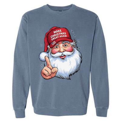 Trump 2024 Make Christmas Great Again Funny Santa Garment-Dyed Sweatshirt