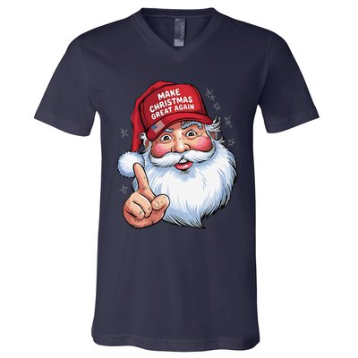 Trump 2024 Make Christmas Great Again Funny Santa V-Neck T-Shirt