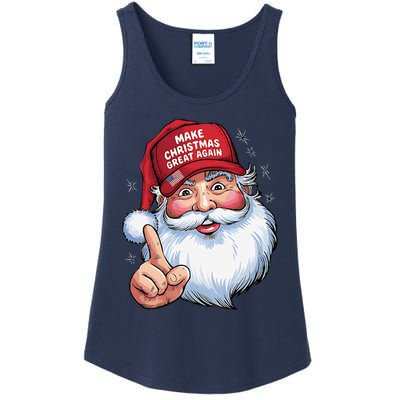 Trump 2024 Make Christmas Great Again Funny Santa Ladies Essential Tank