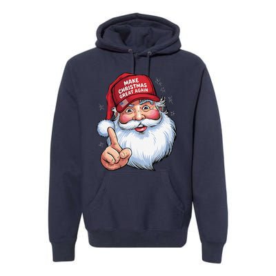 Trump 2024 Make Christmas Great Again Funny Santa Premium Hoodie