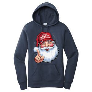 Trump 2024 Make Christmas Great Again Funny Santa Women's Pullover Hoodie