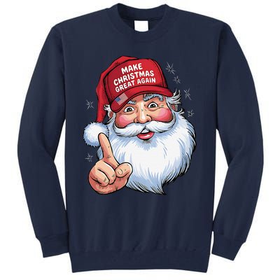 Trump 2024 Make Christmas Great Again Funny Santa Tall Sweatshirt