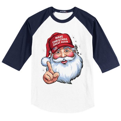 Trump 2024 Make Christmas Great Again Funny Santa Baseball Sleeve Shirt