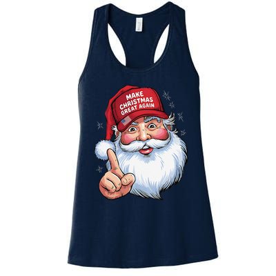 Trump 2024 Make Christmas Great Again Funny Santa Women's Racerback Tank