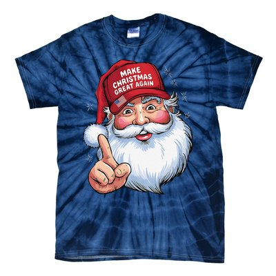 Trump 2024 Make Christmas Great Again Funny Santa Tie-Dye T-Shirt