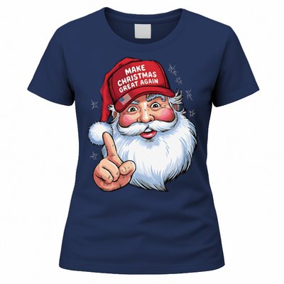 Trump 2024 Make Christmas Great Again Funny Santa Women's T-Shirt