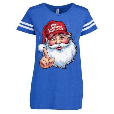 Trump 2024 Make Christmas Great Again Funny Santa Enza Ladies Jersey Football T-Shirt