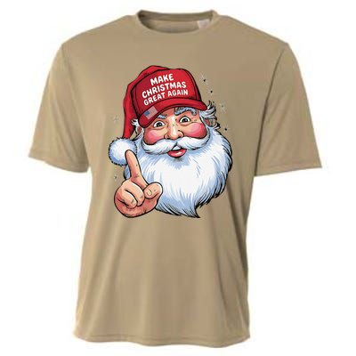 Trump 2024 Make Christmas Great Again Funny Santa Cooling Performance Crew T-Shirt