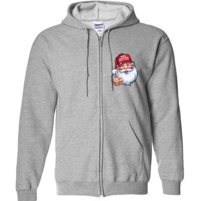 Trump 2024 Make Christmas Great Again Funny Santa Full Zip Hoodie