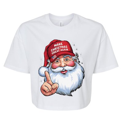 Trump 2024 Make Christmas Great Again Funny Santa Bella+Canvas Jersey Crop Tee